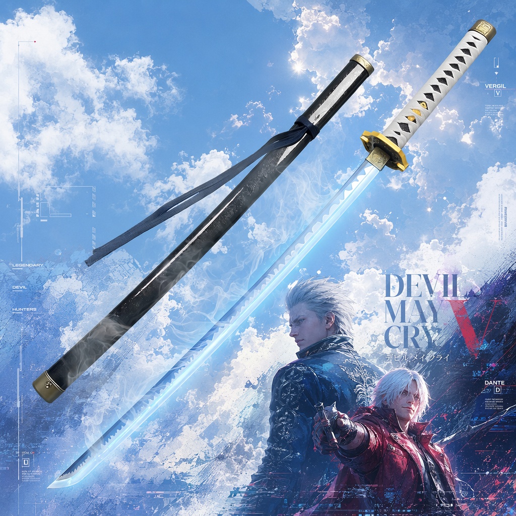Cosplay Prop Katana - 40-calowy miecz katana Vergila z Devil